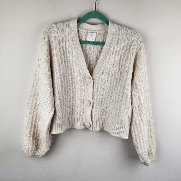 The Westside Baby Alpaca Wool Blend Soft Fuzzy Knit Cropped Cardigan Sweater XS - Picture 1 of 11